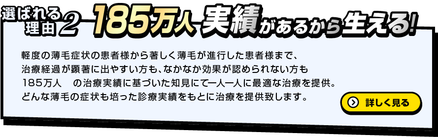 選ばれる理由2　実績があるから生える！