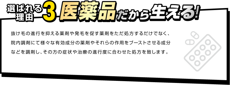 選ばれる理由3　医薬品だから生える！