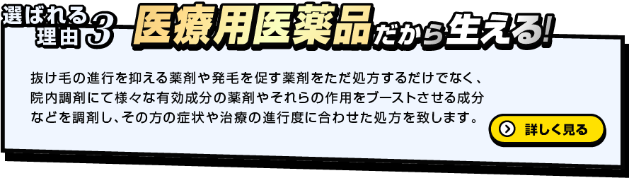 選ばれる理由3　医薬品だから生える！